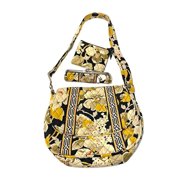 Vera Bradley Coordinated Set Edie crossbody saddle bag card holder change purse - Picture 1 of 14